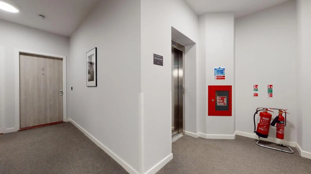 A hallway inside the period building at Glassford Residence in Glasgow